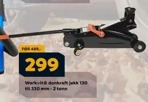 Megaflis Workit donkraft jekk 130 til 330 mm - 2 tonn, NOK 299 tilbud