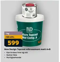 Megaflis New Design Topcoat mikrosement matt A+B, NOK 599 tilbud