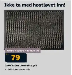 Megaflis Lako Vaduz dørmatte grå tilbud