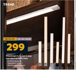 Megaflis Trend Bright hvit/sort 3-step oppladbar for benk/skap tilbud