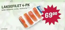Holdbart LAKSEFILET 4-PK, NOK 69 tilbud
