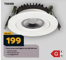 Megaflis Trend Lycke downlights cob LED 6W hvit, NOK 199 tilbud