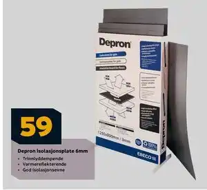 Megaflis Depron isolasjonsplate 6mm, NOK 59 tilbud