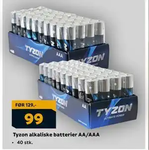 Megaflis Tyzon alkaliske batterier AA/AAA, NOK 99 tilbud
