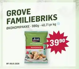Holdbart GROVE FAMILIEBRIKS, NOK 39.9 tilbud