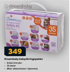 Megaflis Dreambaby babysikringspakke, NOK 349 tilbud