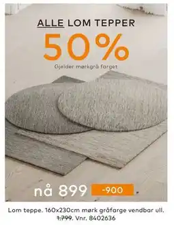 Skeidar ALLE LOM TEPPER tilbud