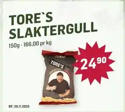 Holdbart TORE`S SLAKTERGULL, NOK 24.9 tilbud