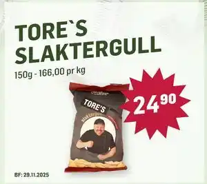 Holdbart TORE`S SLAKTERGULL, NOK 24.9 tilbud