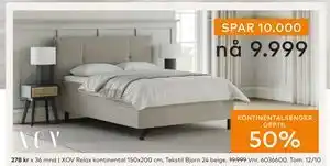 Skeidar XOV Relax kontinental, NOK 9999 tilbud