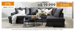 Skeidar Boston U-sofa, NOK 19999 tilbud