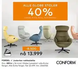 Skeidar Globe Lenestol, NOK 13999 tilbud