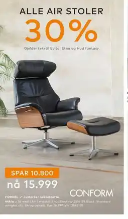 Skeidar Air Stoler, NOK 15999 tilbud