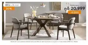 Skeidar Woodcraft rundt spisebord, NOK 29999, Medlemspris tilbud