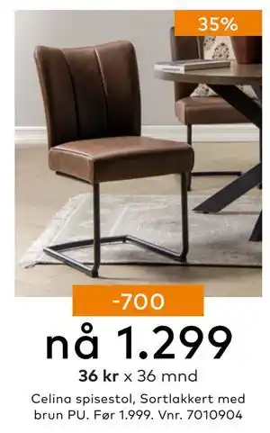 Skeidar Celina spisestol, NOK 1299 tilbud