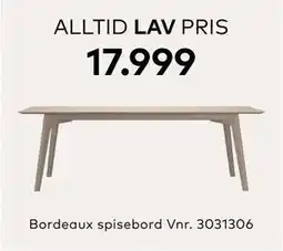 Skeidar Bordeaux spisebord, NOK 17999 tilbud