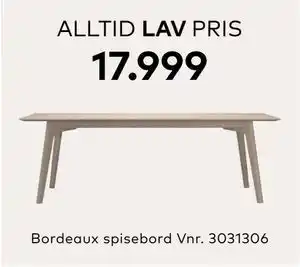 Skeidar Bordeaux spisebord, NOK 17999 tilbud