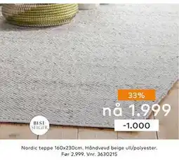 Skeidar Nordic teppe, NOK 1999 tilbud