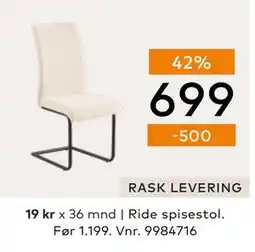 Skeidar Ride spisestol, NOK 699 tilbud
