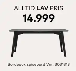 Skeidar Bordeaux spisebord, NOK 14999 tilbud