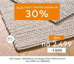 Skeidar Kent teppe, NOK 2499 tilbud