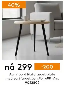 Skeidar Aomi bord, NOK 299 tilbud