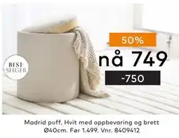 Skeidar Madrid puff, NOK 749 tilbud