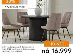 Skeidar Visby rundt spisebord, NOK 16999 tilbud