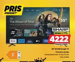 POWER 55 4K UHD Google TV, NOK 4222 tilbud