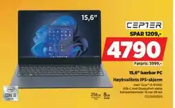 POWER 15,6 bærbar PC, NOK 4790 tilbud