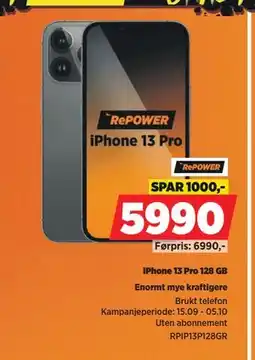 POWER iPhone 13 Pro 128 GB, NOK 5990 tilbud