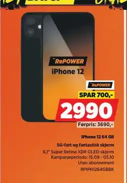 POWER iPhone 12 64 GB, NOK 2990 tilbud