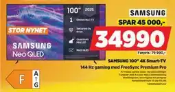 POWER SAMSUNG 100 4K Smart-TV, NOK 34990 tilbud