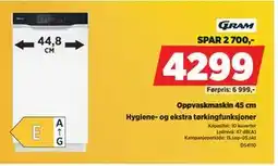 POWER Oppvaskmaskin 45 cm, NOK 4299 tilbud