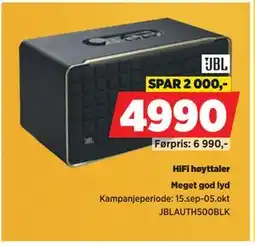 POWER HiFi høyttaler, NOK 4990 tilbud