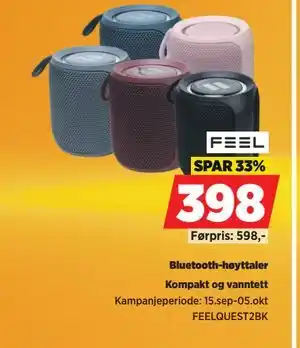 POWER Bluetooth-høyttaler, NOK 398 tilbud