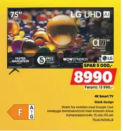 POWER 4K Smart TV, NOK 8990 tilbud