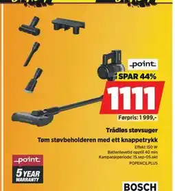 POWER Trådløs støvsuger, NOK 1111 tilbud