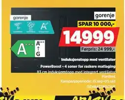 POWER Induksjonstopp med ventilator, NOK 14999 tilbud