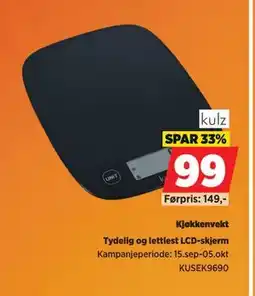 POWER Kjøkkenvekt, NOK 99 tilbud