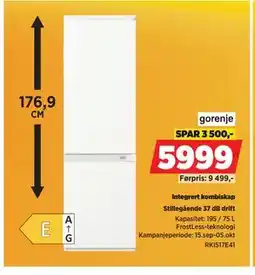 POWER Integrert kombiskap, NOK 5999 tilbud
