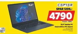 POWER 15,6 bærbar PC, NOK 4790 tilbud