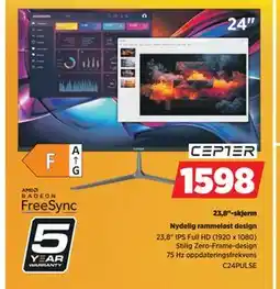 POWER 23,8-skjerm, NOK 1598 tilbud