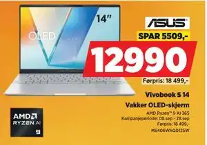 POWER Vivobook S 14, NOK 12990 tilbud