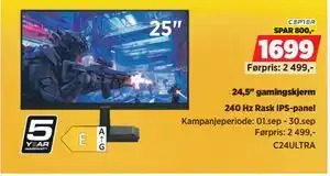 POWER 24,5 gamingskjerm, NOK 1699 tilbud
