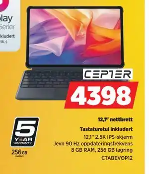 POWER 12,1 nettbrett, NOK 4398 tilbud