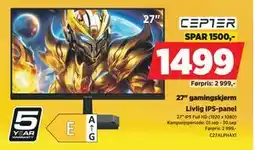 POWER 27 gamingskjerm, NOK 1499 tilbud