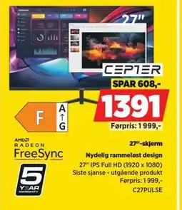 POWER 27-skjerm, NOK 1391 tilbud
