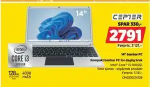 POWER 14 bærbar PC, NOK 2791 tilbud