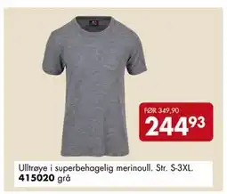 Sparkjøp Ulltrøye i superbehagelig merinoull, NOK 244.93 tilbud